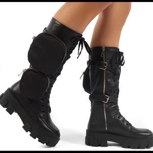 Combat Boots w/side pouches